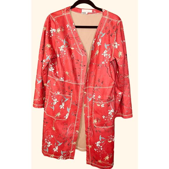 Solitaire Open Front Microsuede Duster Size L - Picture 2 of 7